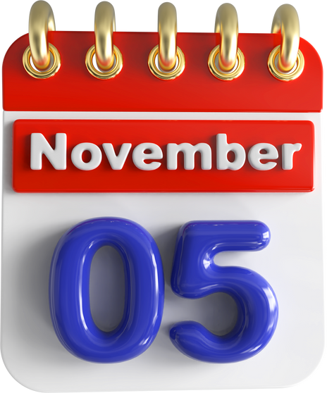 Calendar November 5th 3D Render